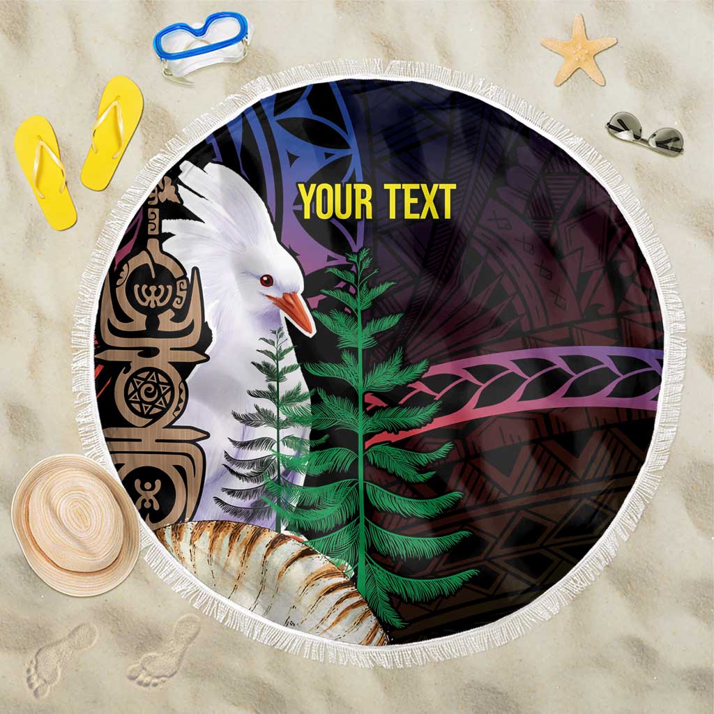 New Caledonia Kanaky Personalized Beach Blanket Kagu Bird Emblem LT7 One Size 150cm Black - Polynesian Pride