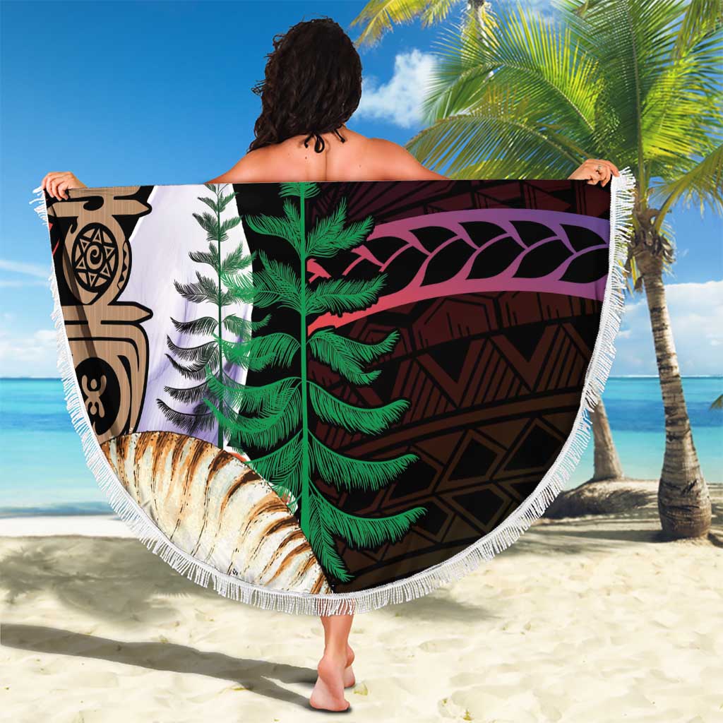New Caledonia Kanaky Personalized Beach Blanket Kagu Bird Emblem - Polynesian Pride