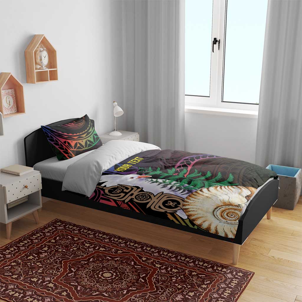 New Caledonia Kanaky Personalized Bedding Set Kagu Bird Emblem - Polynesian Pride