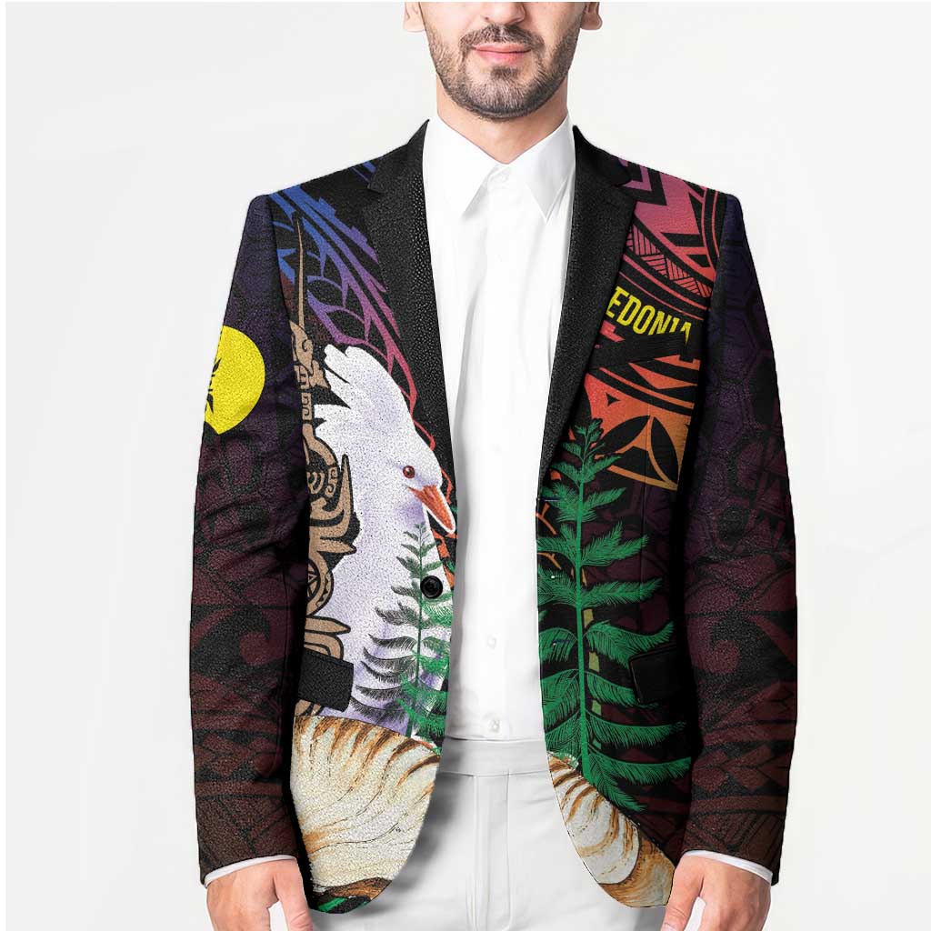 New Caledonia Kanaky Personalized Blazer Kagu Bird Emblem - Polynesian Pride