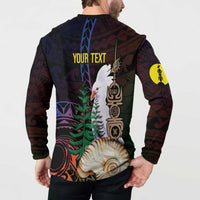 New Caledonia Kanaky Personalized Button Sweatshirt Kagu Bird Emblem - Polynesian Pride