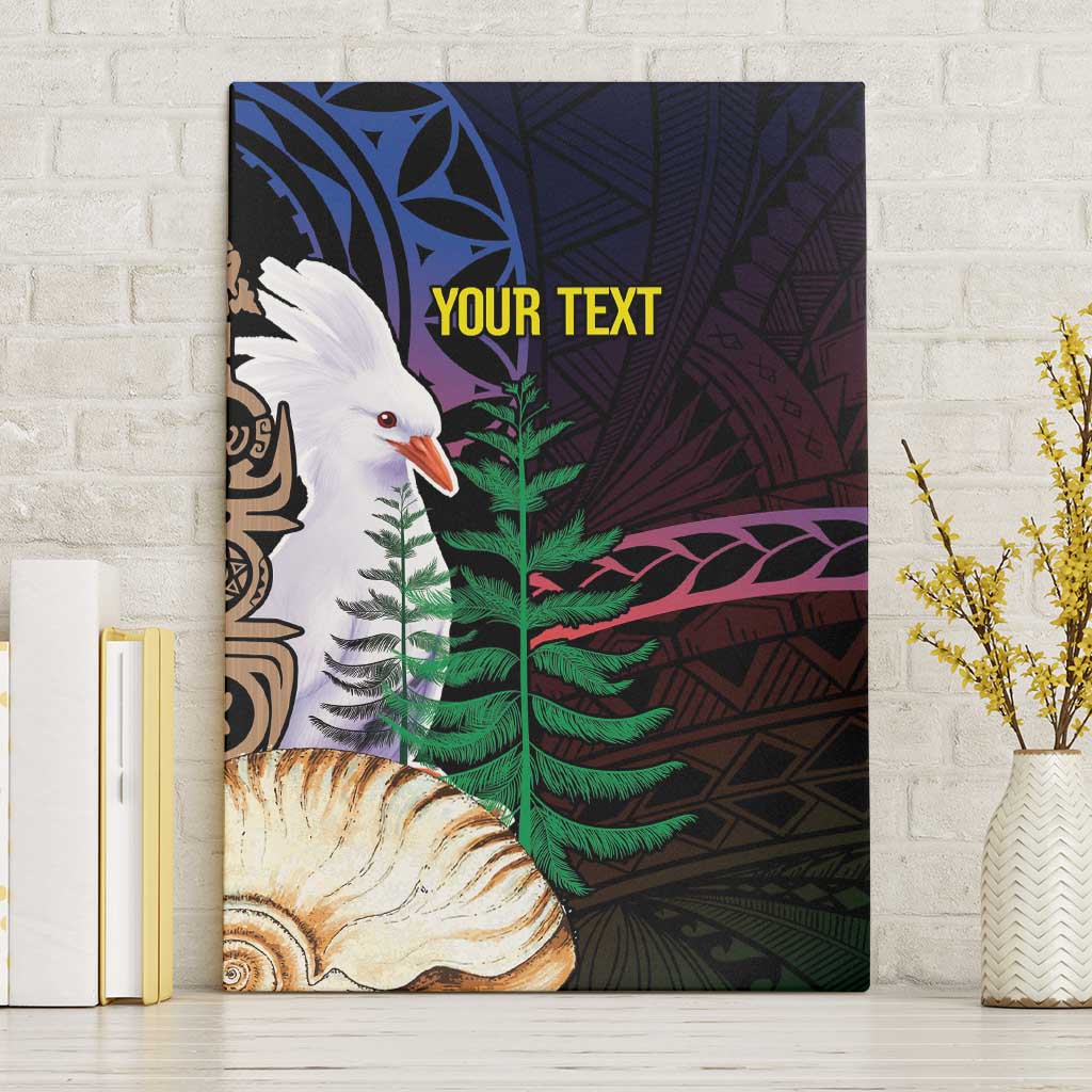New Caledonia Kanaky Personalized Canvas Wall Art Kagu Bird Emblem LT7 Without Frame Black - Polynesian Pride