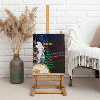 New Caledonia Kanaky Personalized Canvas Wall Art Kagu Bird Emblem - Polynesian Pride