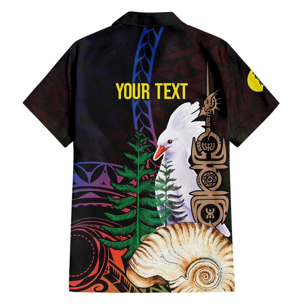 New Caledonia Kanaky Personalized Family Matching Long Sleeve Bodycon Dress and Hawaiian Shirt Kagu Bird Emblem - Polynesian Pride