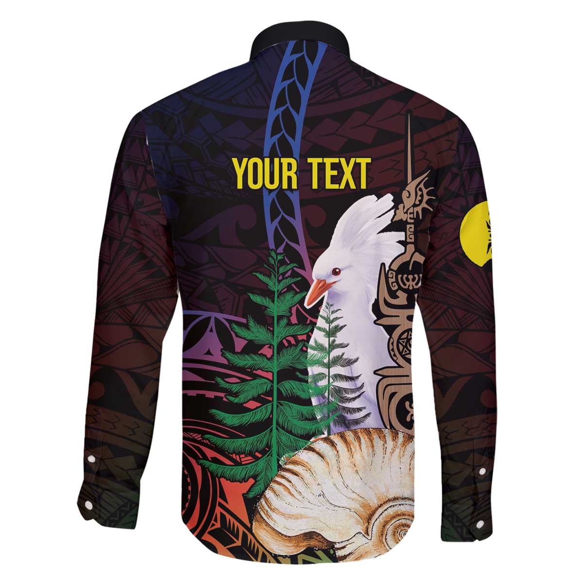 New Caledonia Kanaky Personalized Family Matching Off The Shoulder Long Sleeve Dress and Hawaiian Shirt Kagu Bird Emblem - Polynesian Pride