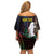 New Caledonia Kanaky Personalized Family Matching Off Shoulder Short Dress and Hawaiian Shirt Kagu Bird Emblem - Polynesian Pride