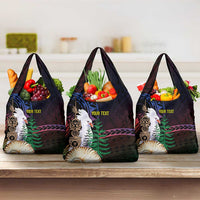 New Caledonia Kanaky Personalized Grocery Bag Kagu Bird Emblem - Polynesian Pride