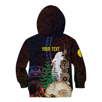 New Caledonia Kanaky Personalized Kid Hoodie Kagu Bird Emblem - Polynesian Pride