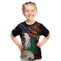 New Caledonia Kanaky Personalized Kid T Shirt Kagu Bird Emblem - Polynesian Pride