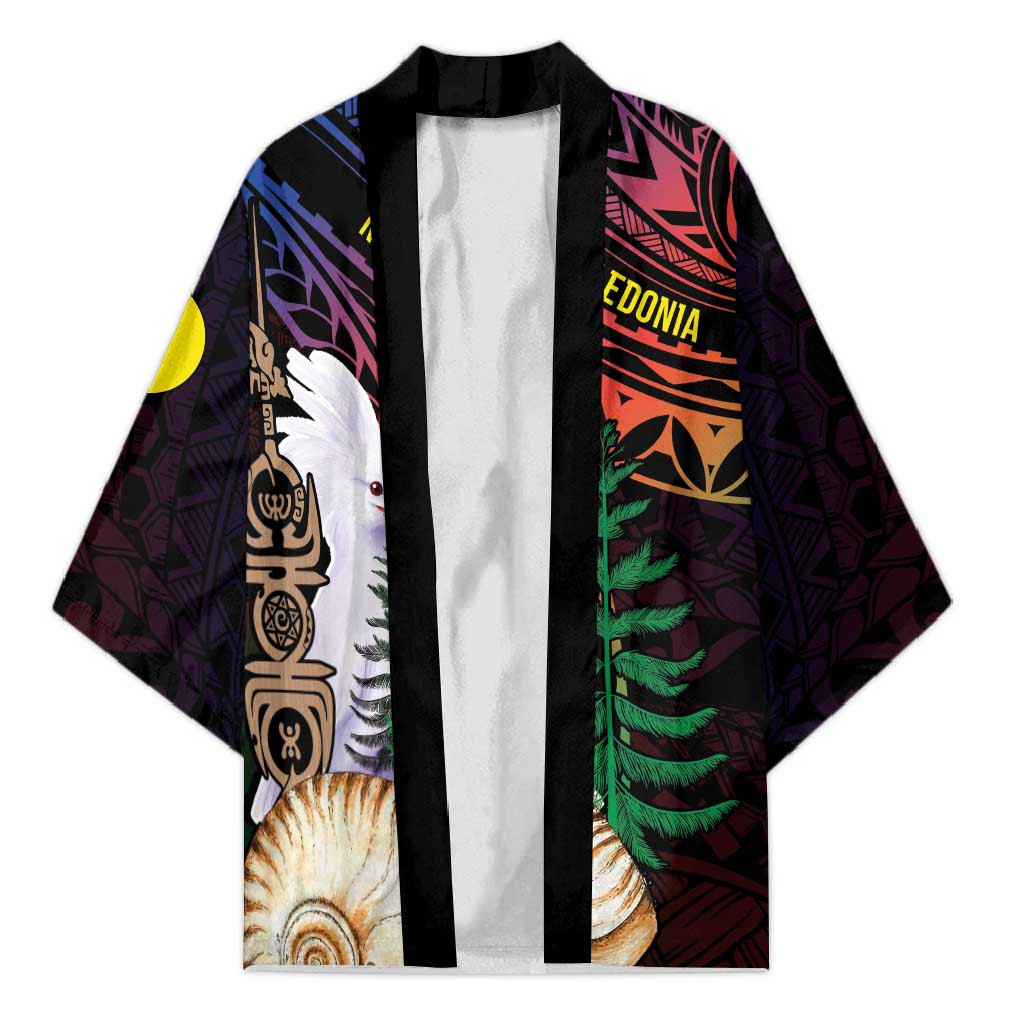 New Caledonia Kanaky Personalized Kimono Kagu Bird Emblem - Polynesian Pride