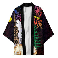 New Caledonia Kanaky Personalized Kimono Kagu Bird Emblem - Polynesian Pride