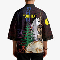 New Caledonia Kanaky Personalized Kimono Kagu Bird Emblem - Polynesian Pride