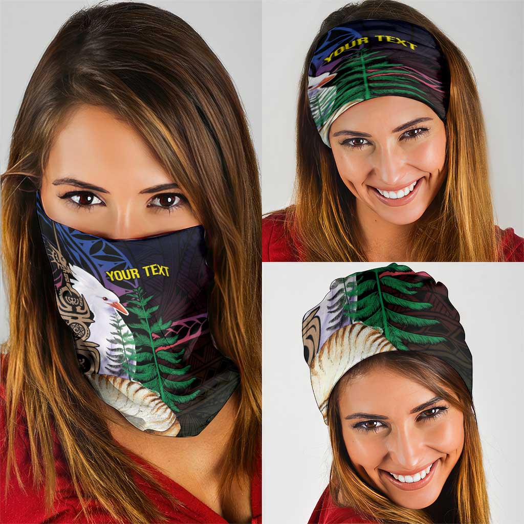 New Caledonia Kanaky Neck Gaiter Kagu Bird Emblem LT7