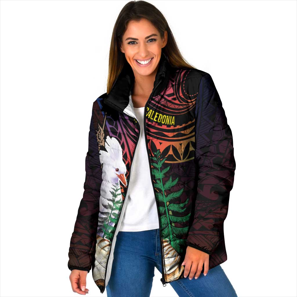 New Caledonia Kanaky Personalized Padded Jacket Kagu Bird Emblem - Polynesian Pride
