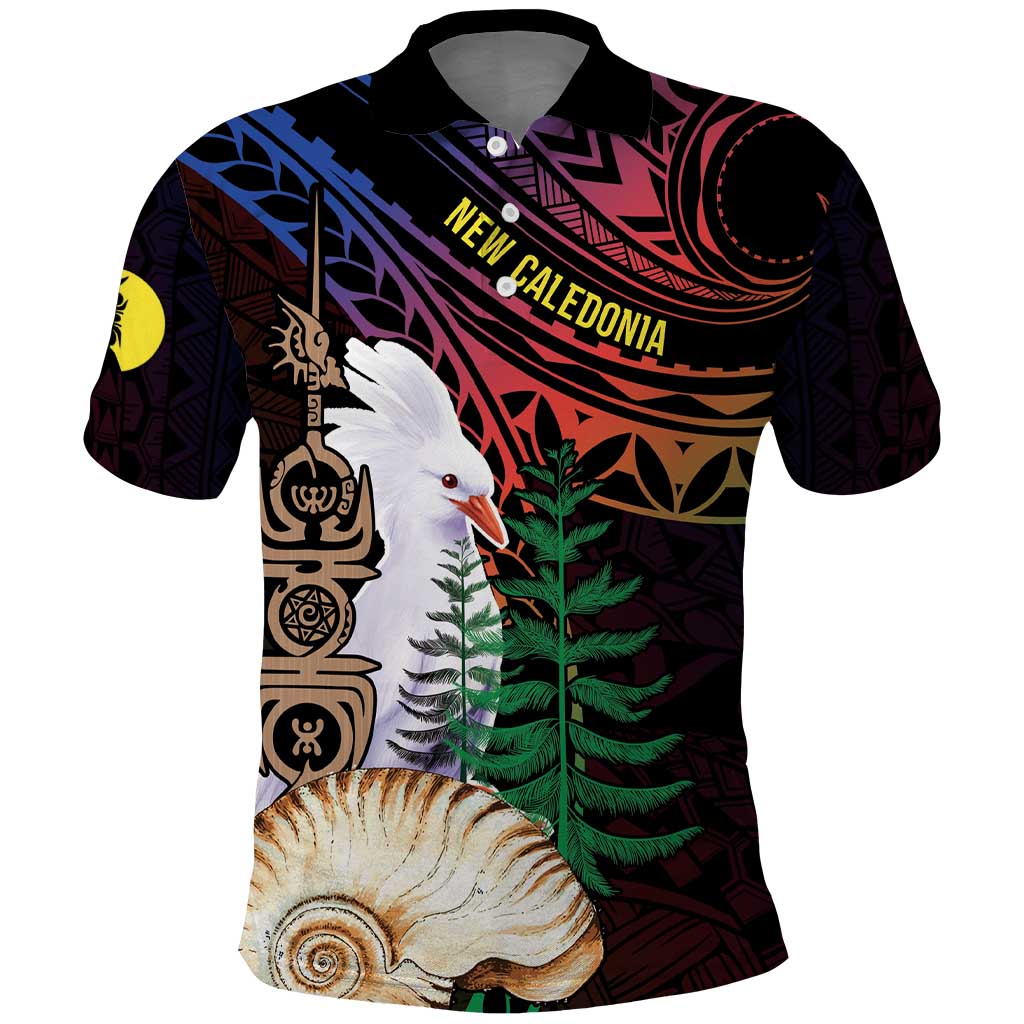 New Caledonia Kanaky Personalized Polo Shirt Kagu Bird Emblem - Polynesian Pride