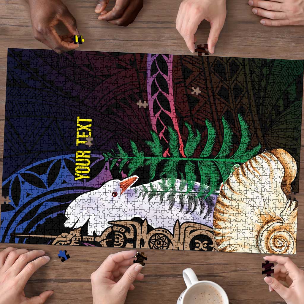 New Caledonia Kanaky Personalized Puzzle Kagu Bird Emblem - Polynesian Pride
