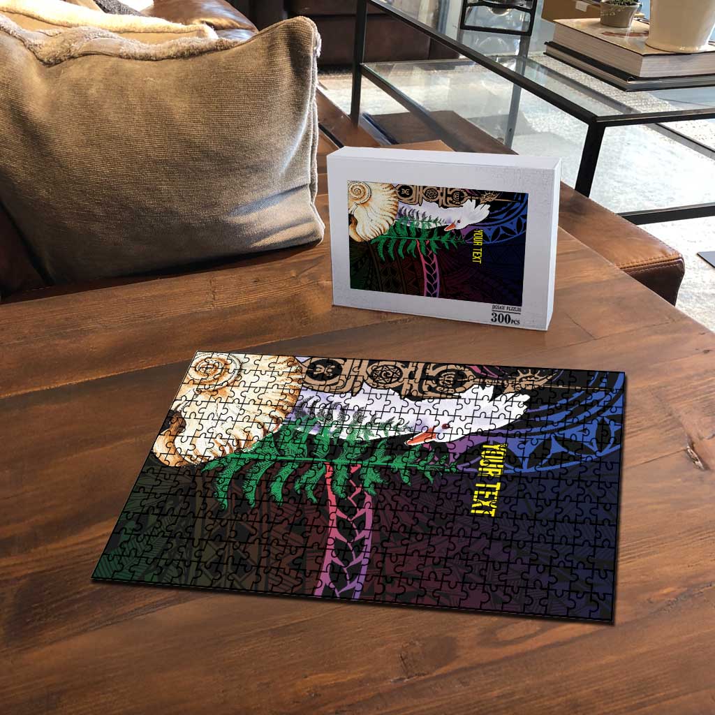 New Caledonia Kanaky Personalized Puzzle Kagu Bird Emblem - Polynesian Pride