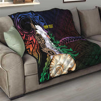 New Caledonia Kanaky Personalized Quilt Kagu Bird Emblem - Polynesian Pride