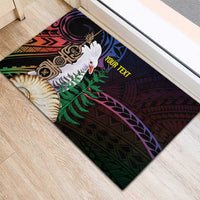 New Caledonia Kanaky Personalized Rubber Doormat Kagu Bird Emblem LT7 - Polynesian Pride