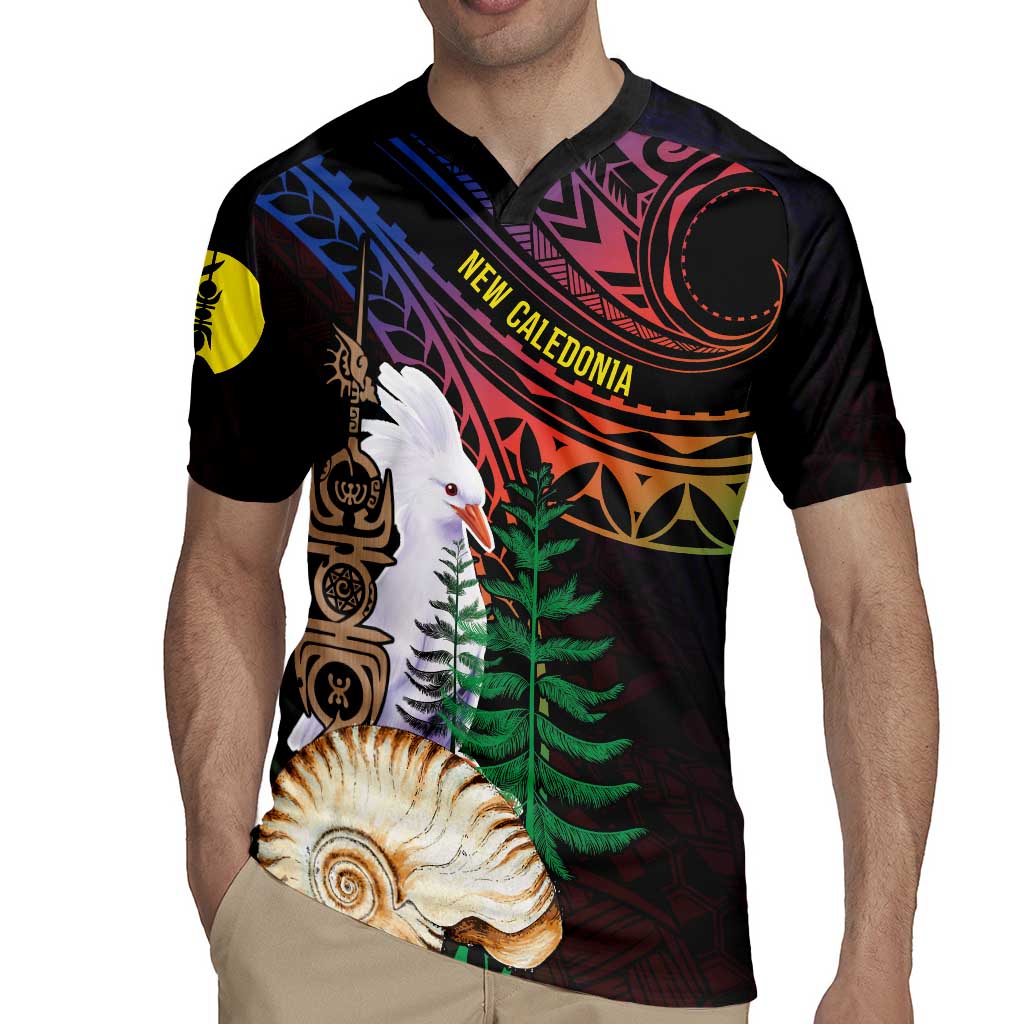 New Caledonia Kanaky Personalized Rugby Jersey Kagu Bird Emblem - Polynesian Pride