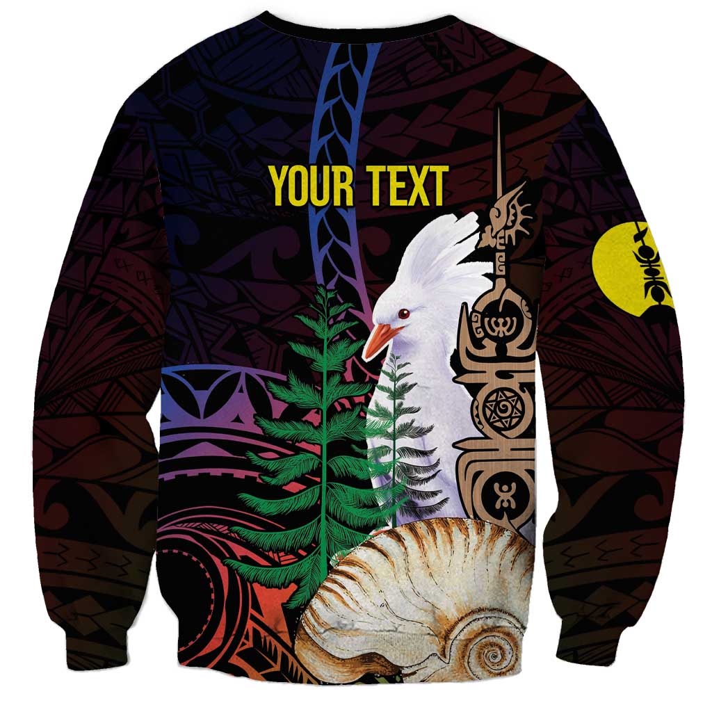 New Caledonia Kanaky Personalized Sweatshirt Kagu Bird Emblem - Polynesian Pride