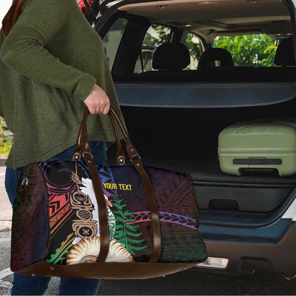 New Caledonia Kanaky Personalized Travel Bag Kagu Bird Emblem - Polynesian Pride