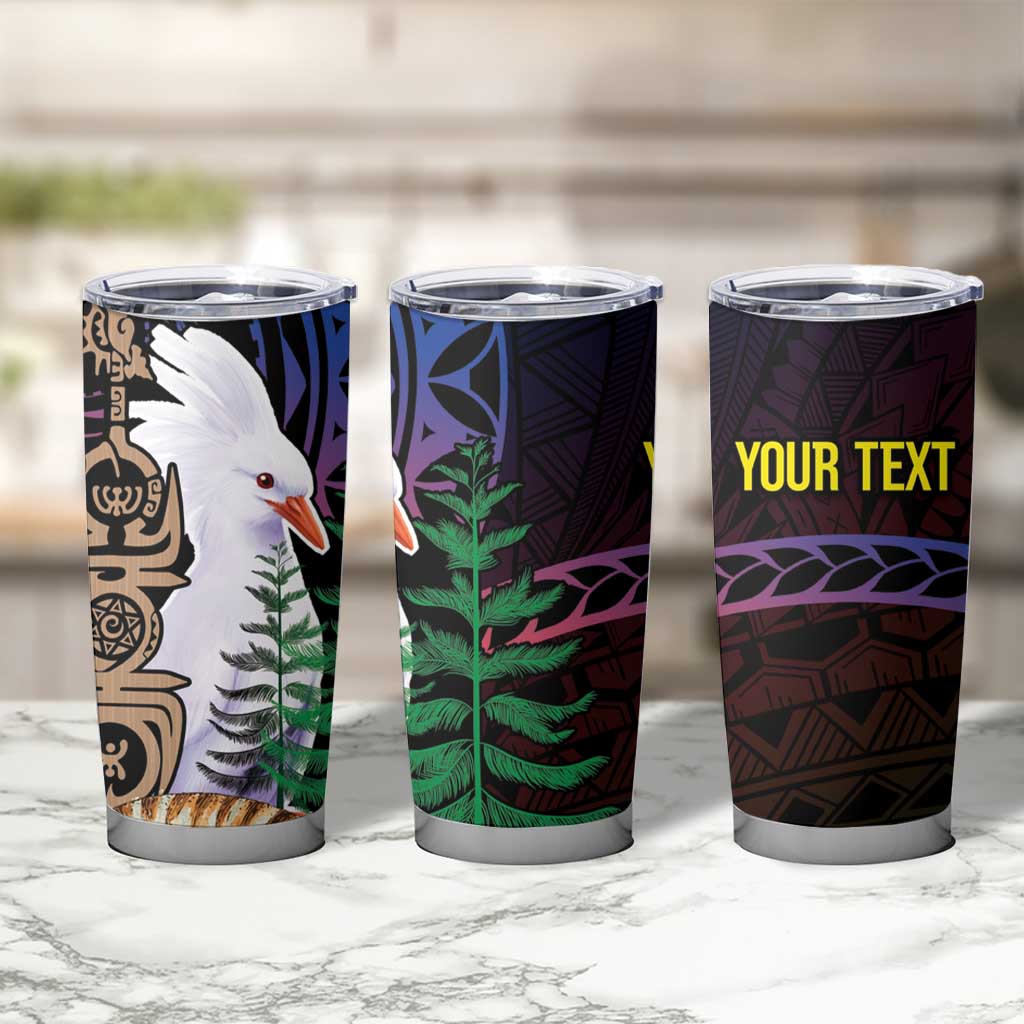 New Caledonia Kanaky Personalized Tumbler Cup Kagu Bird Emblem - Polynesian Pride