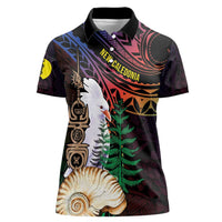 New Caledonia Kanaky Personalized Women Polo Shirt Kagu Bird Emblem - Polynesian Pride