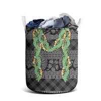 Hawai'i Paniolo Maile Twisted Lei Laundry Basket Obsidian Black
