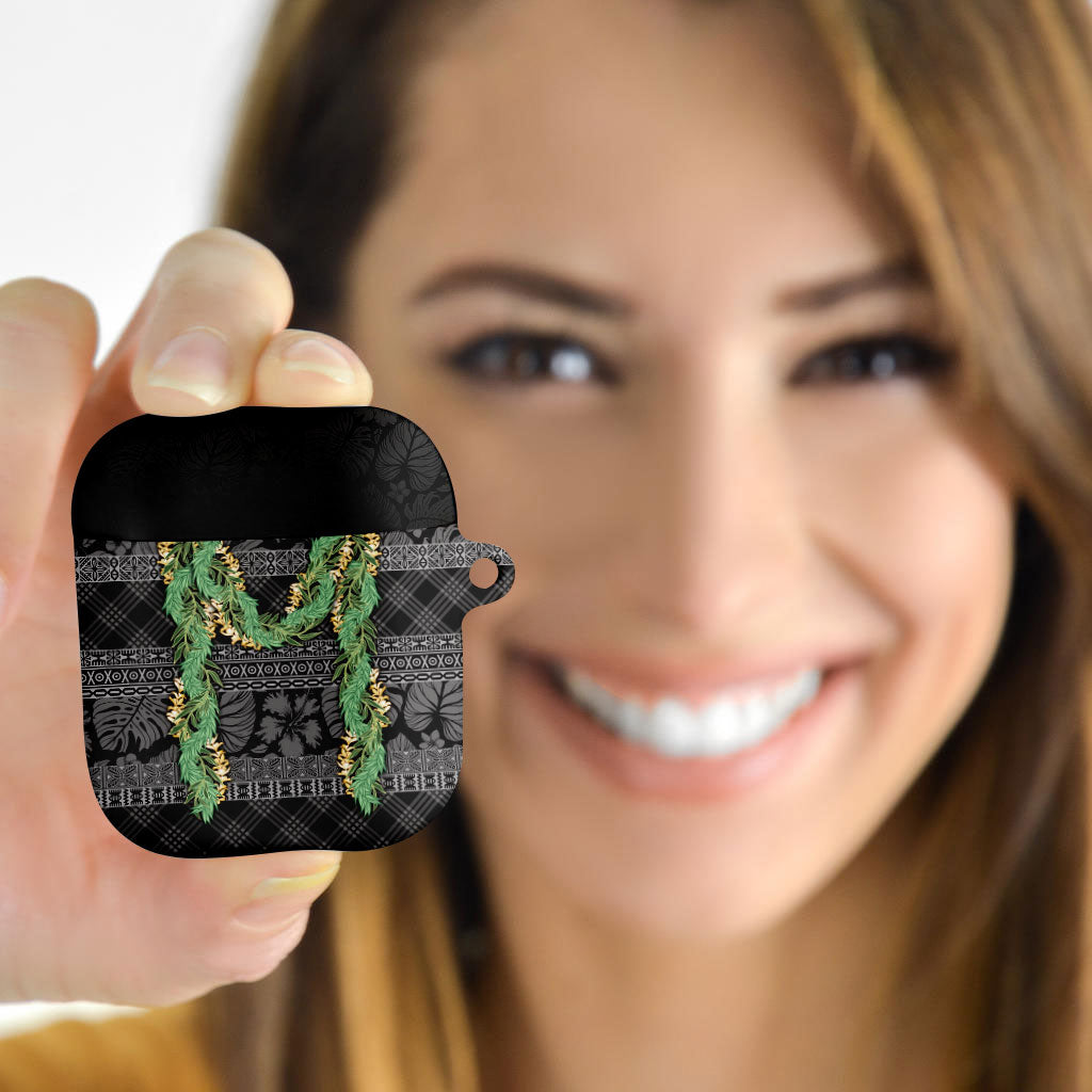Hawai'i Paniolo Maile Twisted Lei AirPods Case Obsidian Black