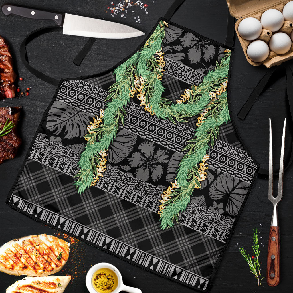 Hawai'i Paniolo Maile Twisted Lei Apron Obsidian Black