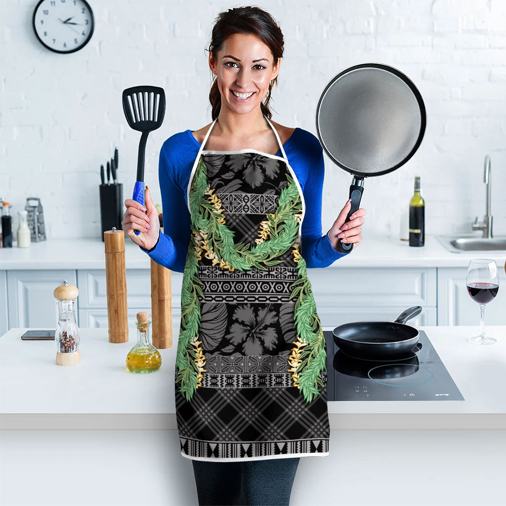 Hawai'i Paniolo Maile Twisted Lei Apron Obsidian Black