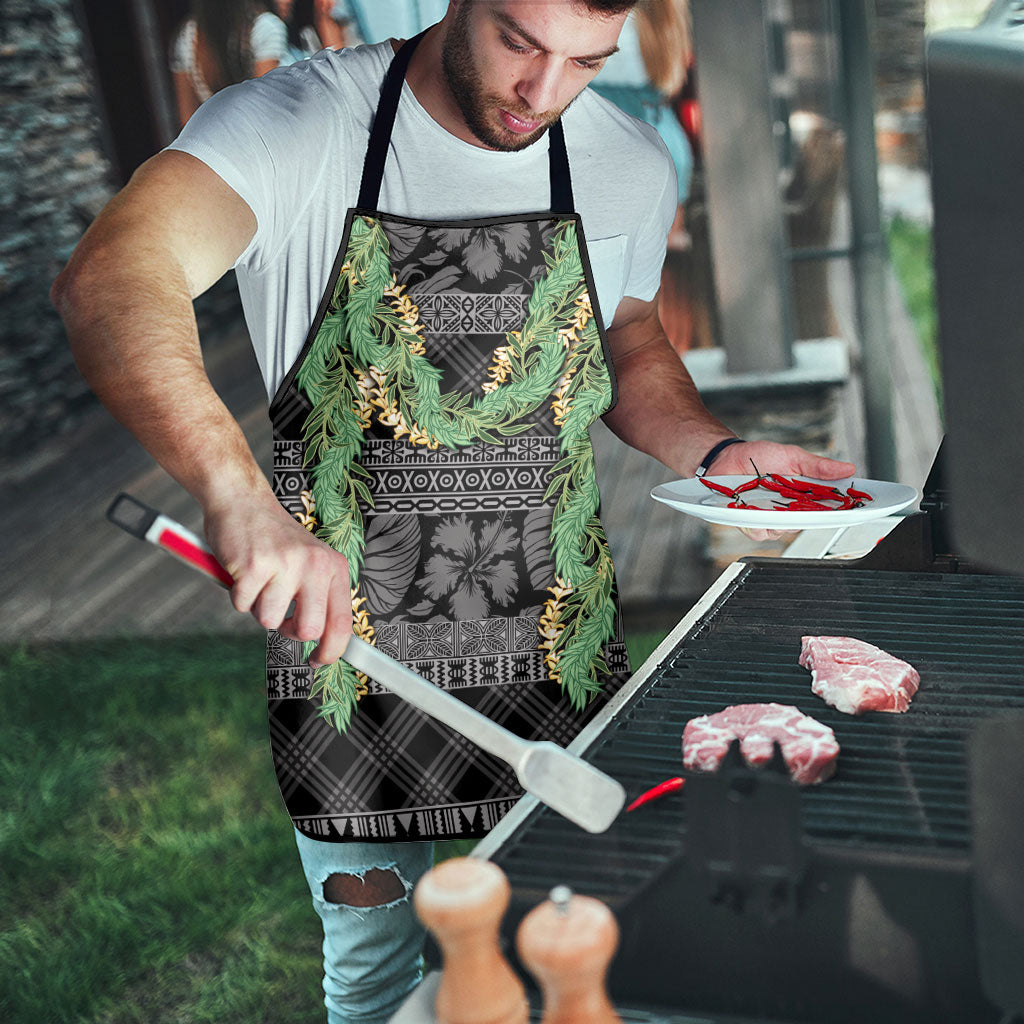 Hawai'i Paniolo Maile Twisted Lei Apron Obsidian Black