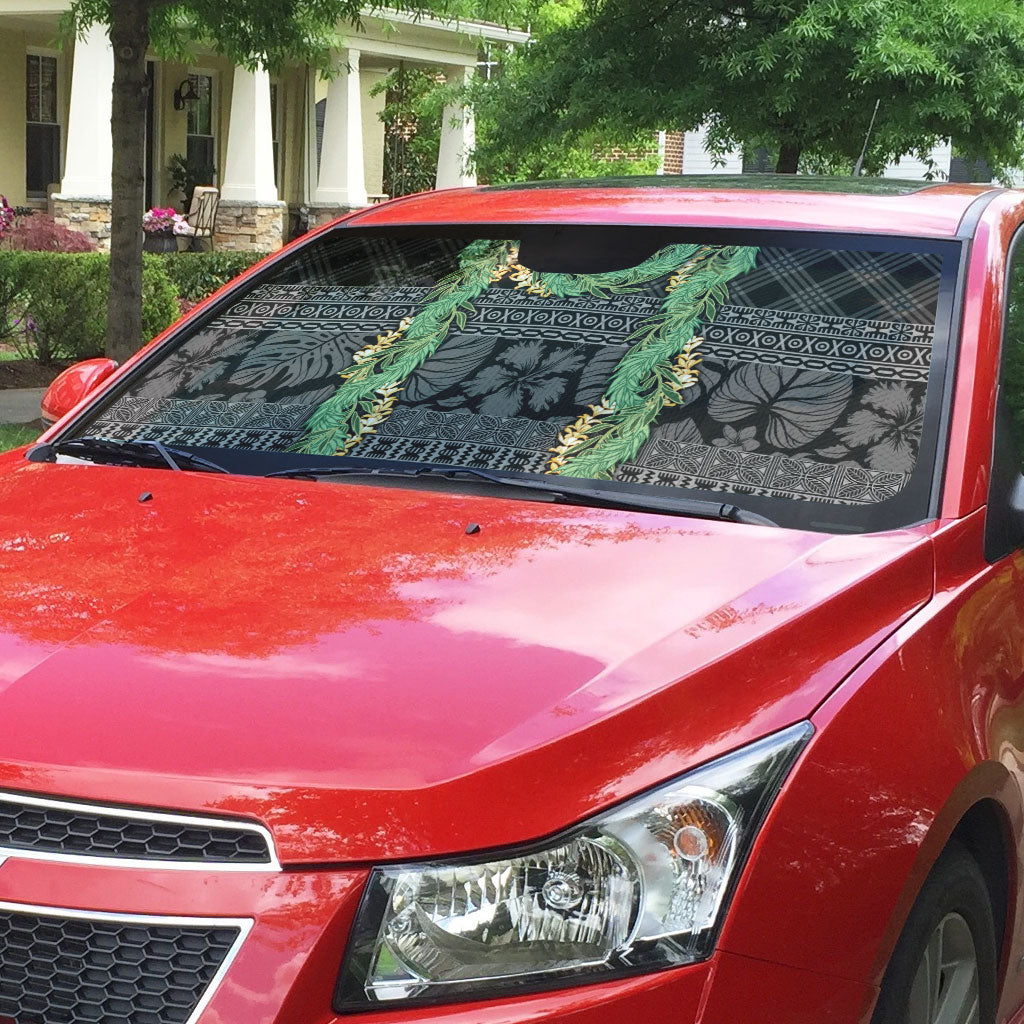Hawai'i Paniolo Maile Twisted Lei Auto Sun Shade Obsidian Black