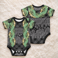 Hawai'i Paniolo Maile Twisted Lei Baby Onesie Obsidian Black