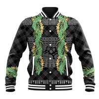 Hawai'i Paniolo Maile Twisted Lei Baseball Jacket Obsidian Black