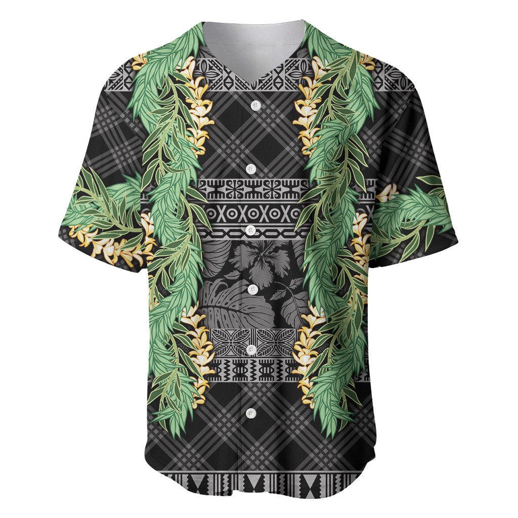 Hawai'i Paniolo Maile Twisted Lei Baseball Jersey Obsidian Black