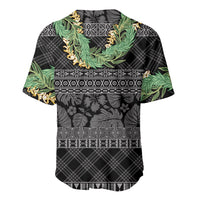 Hawai'i Paniolo Maile Twisted Lei Baseball Jersey Obsidian Black