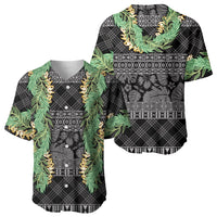 Hawai'i Paniolo Maile Twisted Lei Baseball Jersey Obsidian Black