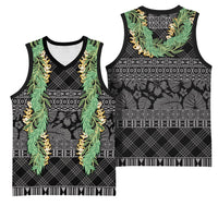 Hawai'i Paniolo Maile Twisted Lei Basketball Jersey Obsidian Black