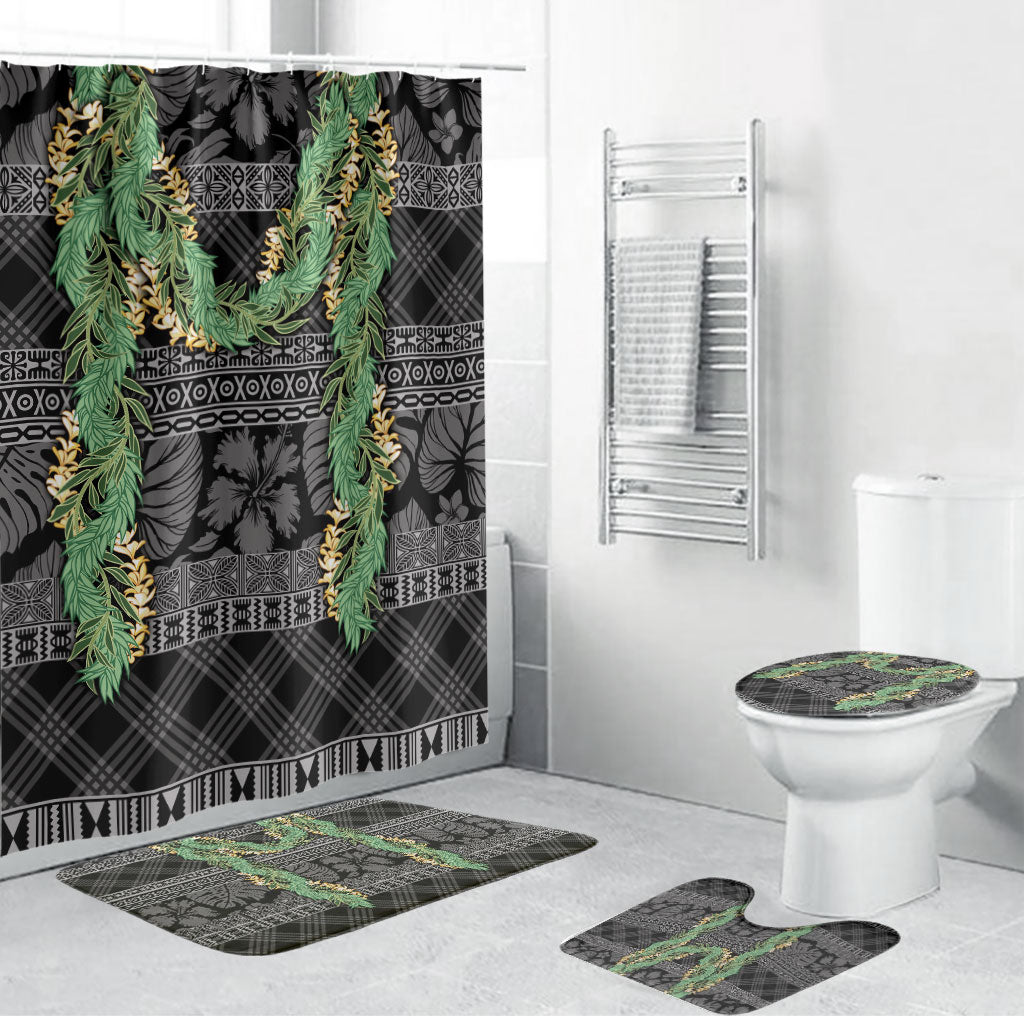 Hawai'i Paniolo Maile Twisted Lei Bathroom Set Obsidian Black