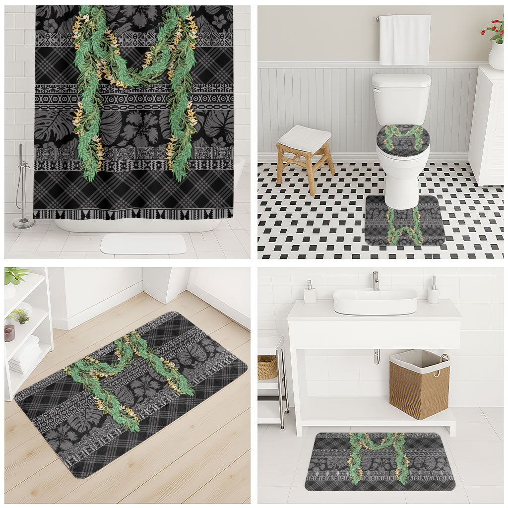 Hawai'i Paniolo Maile Twisted Lei Bathroom Set Obsidian Black
