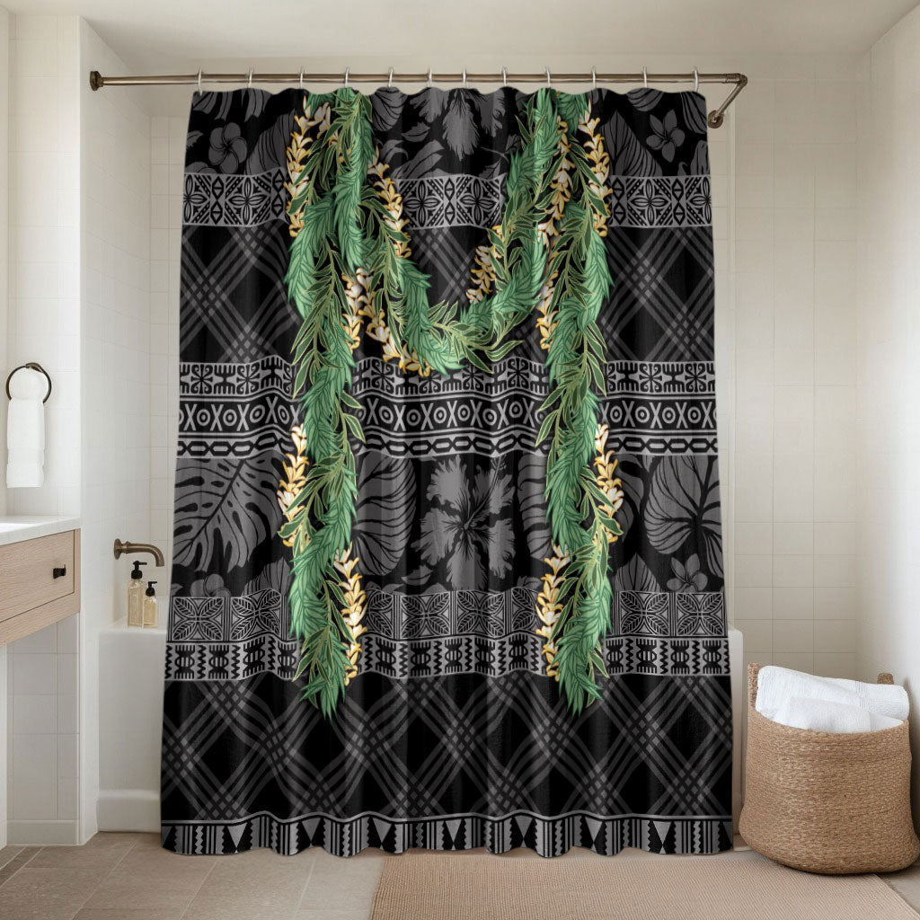 Hawai'i Paniolo Maile Twisted Lei Bathroom Set Obsidian Black