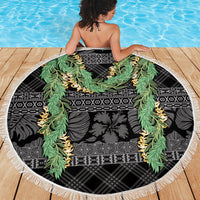 Hawai'i Paniolo Maile Twisted Lei Beach Blanket Obsidian Black