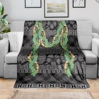 Hawai'i Paniolo Maile Twisted Lei Blanket Obsidian Black