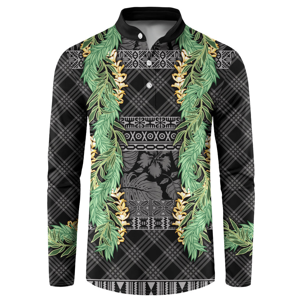 Hawai'i Paniolo Maile Twisted Lei Button Sweatshirt Obsidian Black