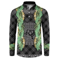 Hawai'i Paniolo Maile Twisted Lei Button Sweatshirt Obsidian Black
