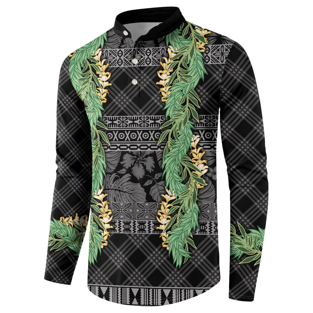 Hawai'i Paniolo Maile Twisted Lei Button Sweatshirt Obsidian Black