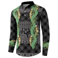 Hawai'i Paniolo Maile Twisted Lei Button Sweatshirt Obsidian Black