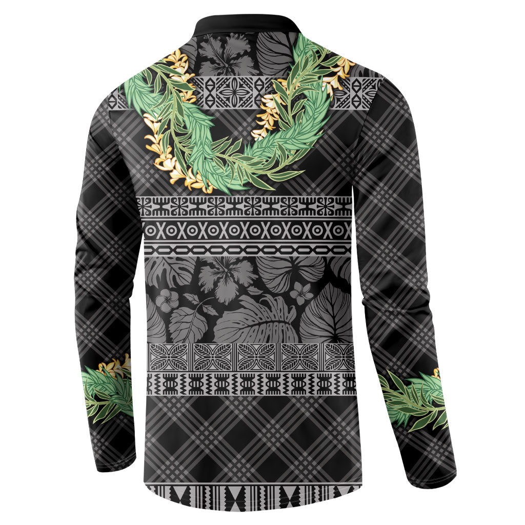 Hawai'i Paniolo Maile Twisted Lei Button Sweatshirt Obsidian Black